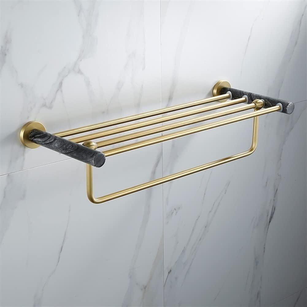 Towel Rail for Bathroom, Brushed Gold Towel Bar Wall Mounted Bathroom Accessory Towel Holder Rod Hand (Color : Bath Towel Rack)