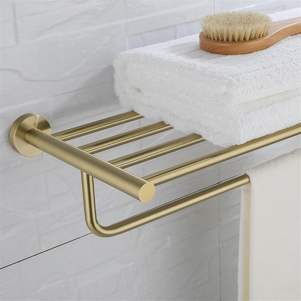Towel Holder Towel Rack Towel Holder Towel Rack Luxury Brushed Gold Double Tier Towel Rack Wall Mounted Towel Holder for Bathroom Vibrant Modern Brushed Gold Towel Bar Towel Rack