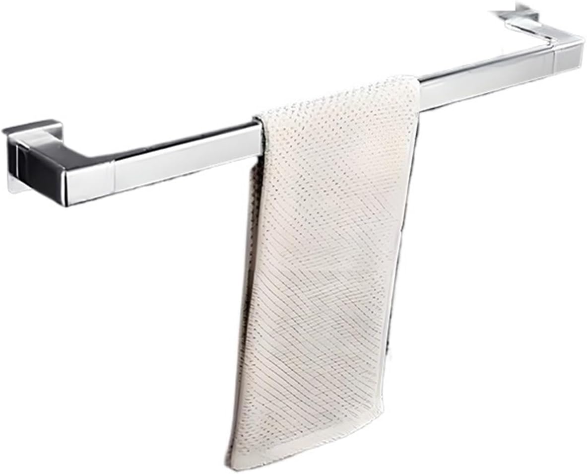 Gold Bathroom Double Towel Holder Stainless Steel Double Towel Rack Bath Towel Bar Bathroom Hardware Accessories Grey Black(Chrome Single Holder)