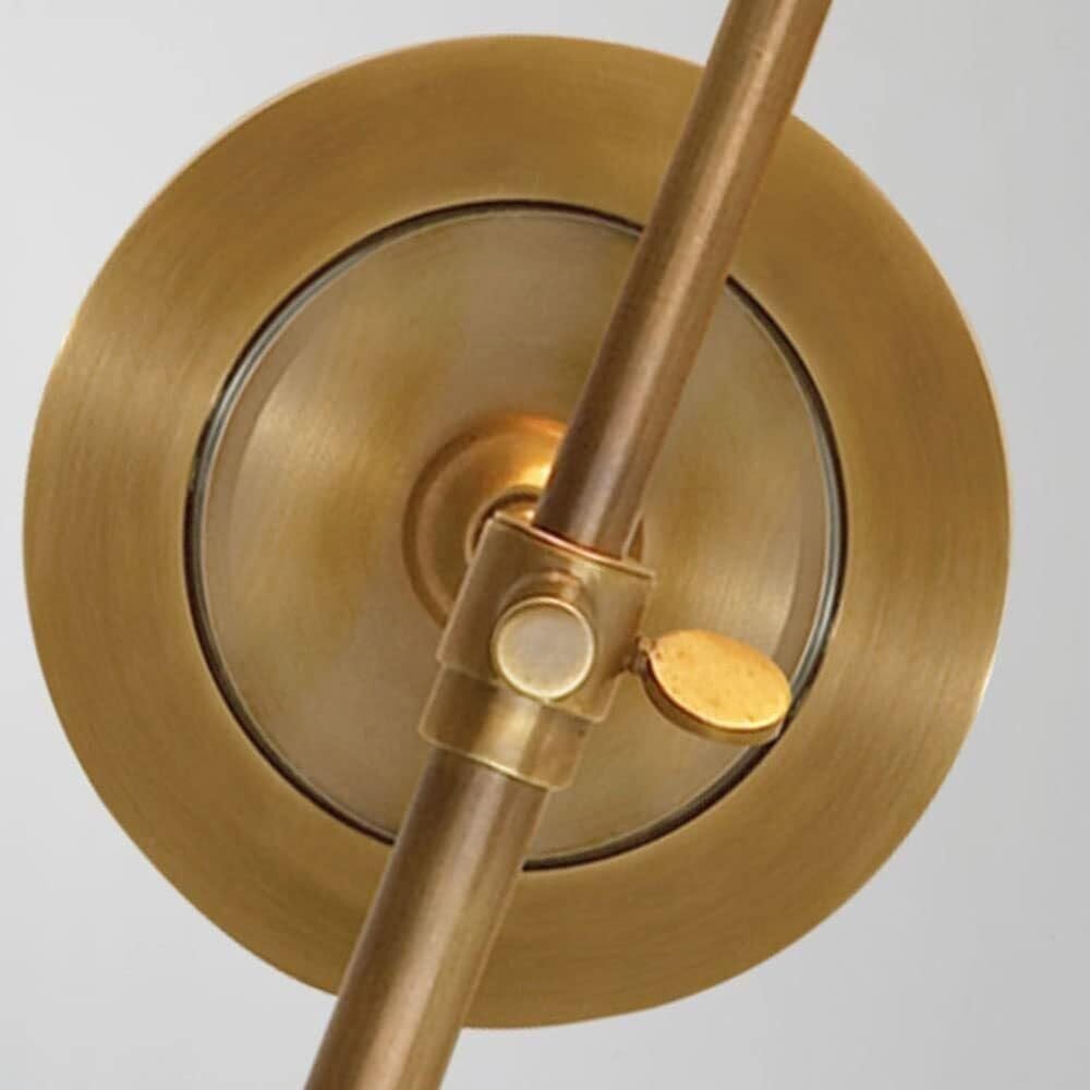 Transitional Brass Wall Sconce with Fabric Shade, Copper Gold Finish Hardwired Wall Light Fixture for Bathroom Vanity, Bedroom, Living Room, Dining Room, Study Room, Home Decor Ambient Lighting.