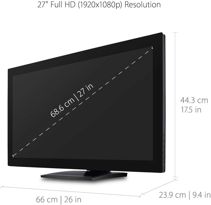 ViewSonic TD2760 27 Inch 1080p 10-Point Multi Touch Screen Monitor with Advanced Ergonomics RS232 HDMI and DisplayPort