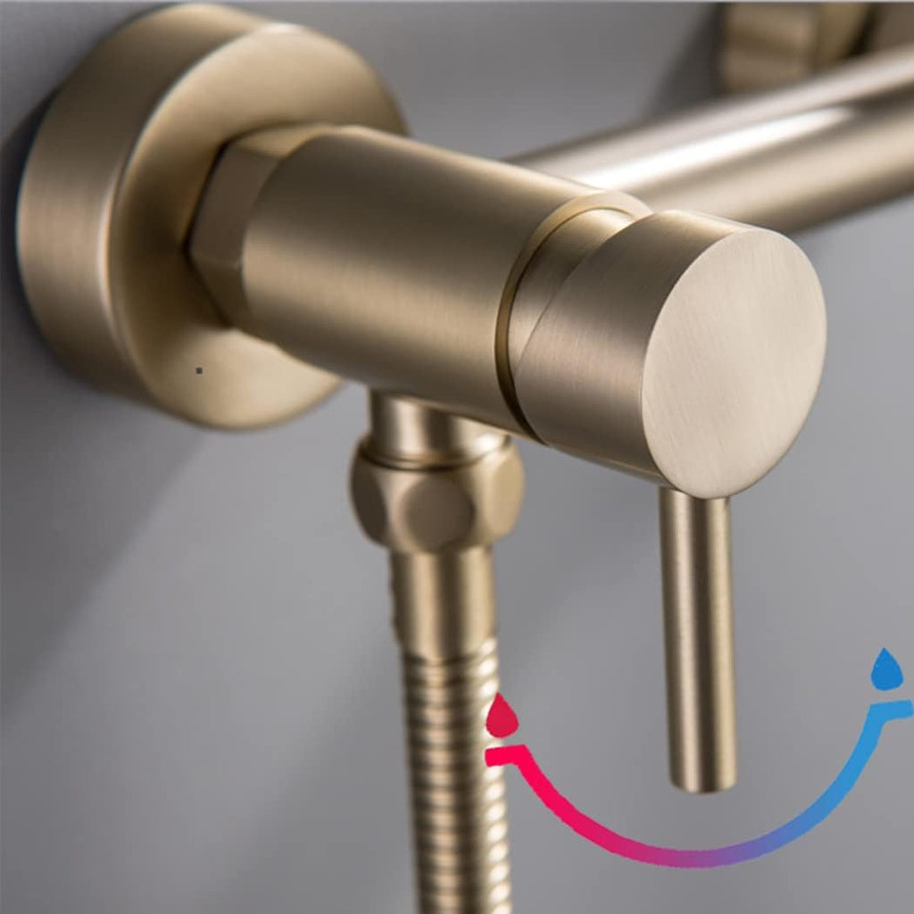 Bidet Sprayer for Toilet,Brass Handheld Bidet Sprayer Hot and Cold Cloth Diaper Sprayer Kit Bathroom Toilet Bidet Attachment Set,Gold,Silver