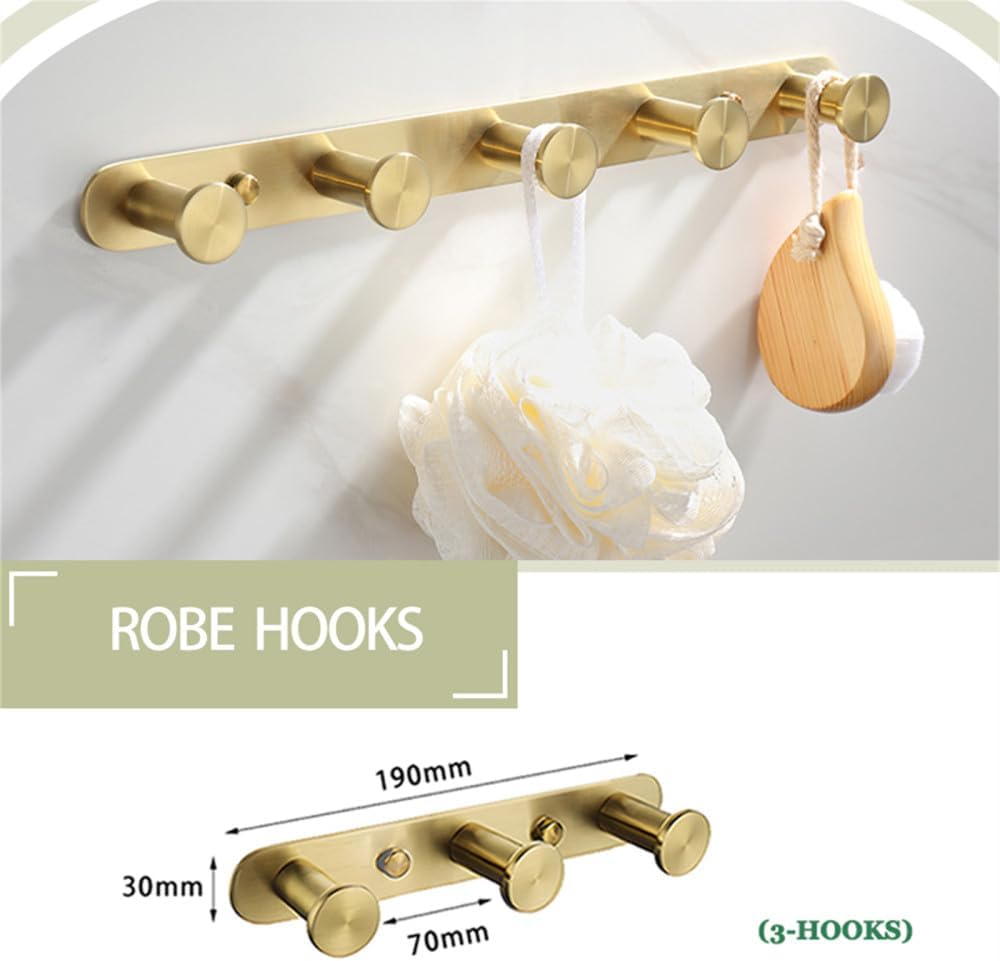 Towel Rack Brushed Gold Wall Mount Shelf Toilet Bathroom Hardware Paper Holder Towel Rack Rod Hanger Bathroom Accessories Single Towel Rack B