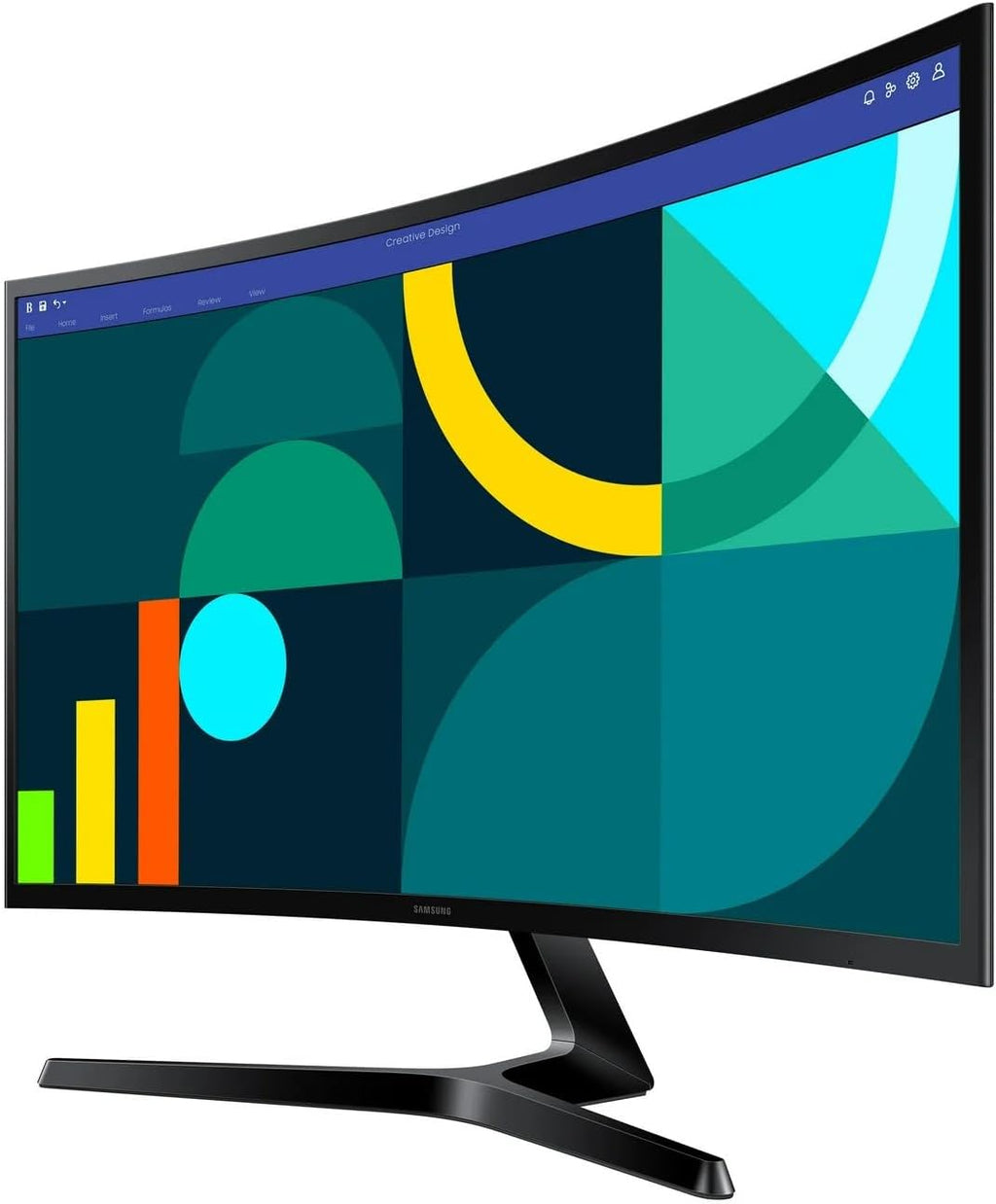 Samsung 27' Essential S3 Series LED Curved Monitor, FHD 1800R, Game Mode, Dual Ports, Eye Comfort, 100Hz, Black, with GSF HDMI Cable