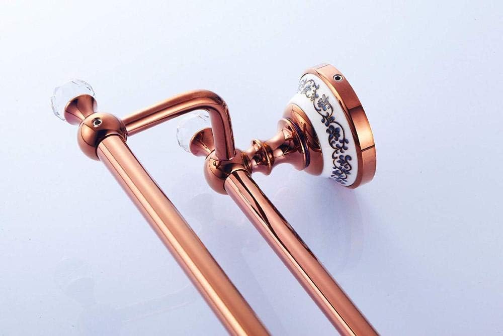 Bar Wall-Mounted Rail Wall-Mounted Rail Racks Hanger Rack Copper Double Pole Bathroom Pendant an Bathroom Rose Gold bar Bathroom