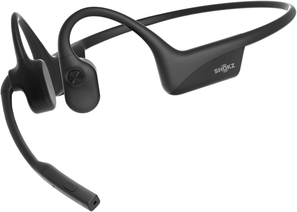 OpenComm2 2025 Upgrade - Open-Ear Bone Conduction Headphones, Wireless Bluetooth Headset with Noise Canceling Mic & Mute Button for Work Calls and Meetings, 16 Hour Talk Time for Mobile & PC - C120