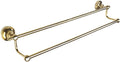 Stainless Steel Double Towel Rack for Bathroom Wall-Mounted Available in Silver & Gold Finishes - 3 Size Options for Space-Saving nization