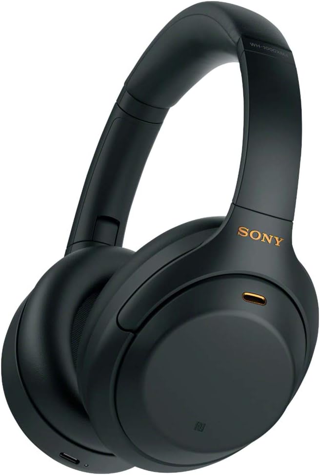 Sony WH1000XM4/B Premium Noise Cancelling Wireless Over-The-Ear Headphones with Built in Microphone Black Bundle with Deco Gear Hard Case + Pro Audio Headphone Stand + Microfiber Cleaning Cloth