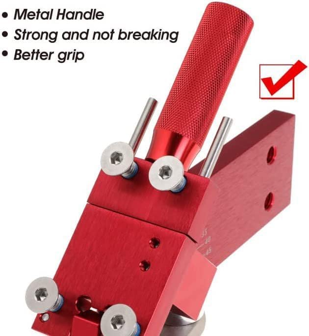 Lawn Mower Blade Sharpener 5005 | Adjustable 15°-45° Angle Tool, Ergonomic Grinder for Straight Blades, Quick Cutting Kit for Homeowners & Landscapers (RED)