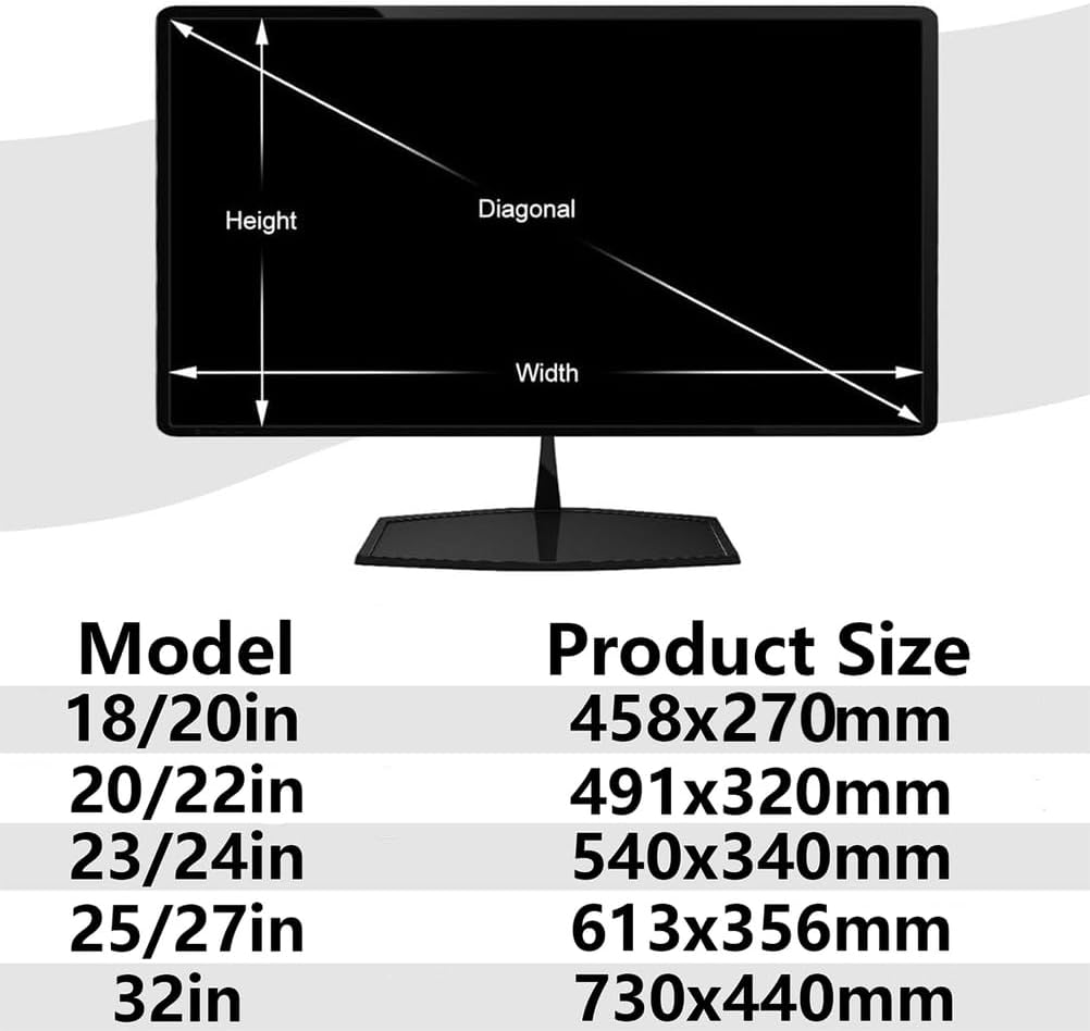 18-32 Inch Computer Monitor - Blue Light Filter, Removable Anti-Spy Protector Film, PC Protector Film for Office, Hanging Acrylic Protector Shield,25/27in 613x356mm