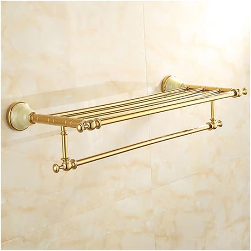 Bathroom Hardware Sets Gold Bathroom Shelf Towel Rack Towel Hanger Paper Holder Toilet Brush Holder Bathroom Hardware Towel Set,Single Towel Bar(Towel Rack)