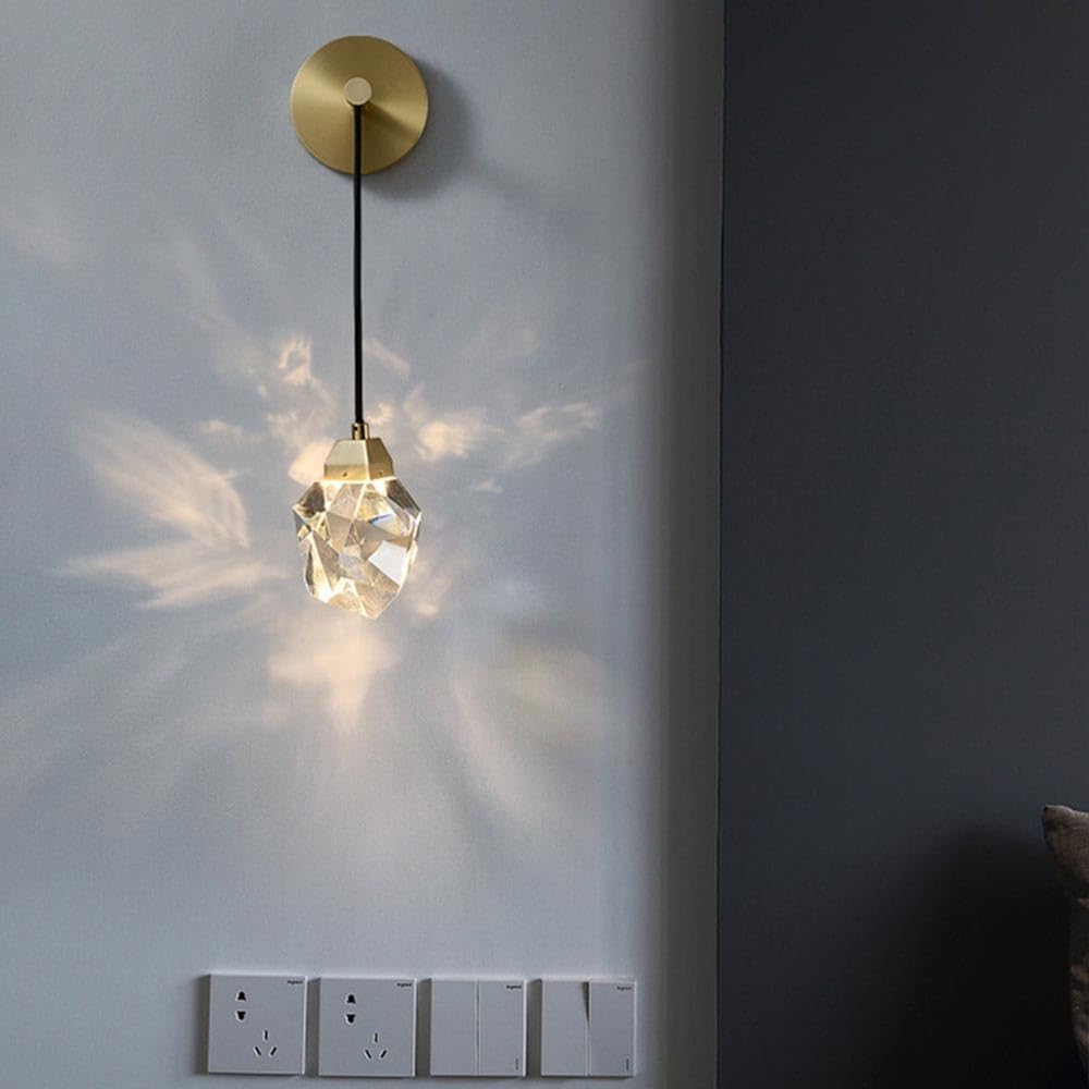 Wall Light Adjustable Hanging Wire Wall Sconce Modern Gold All Copper Base Wall Lamp Bedroom Bedside Lighting Fixtures Bathroom Vanity Pendant Lights for Restaurant Hallway House
