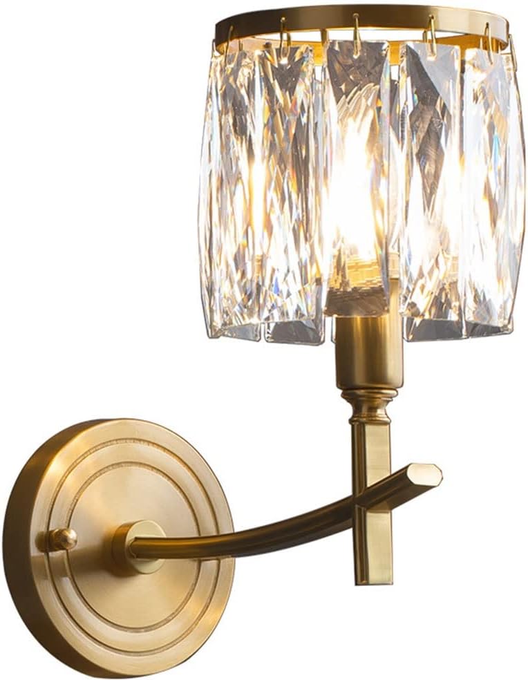 Modern Crystal Wall Sconce, Indoor Wall Mount Light, Creative Crystal Bedside Creativity Wall Lamp, Bathroom Decor Vanity Lighting Fixtures, Gold Wall Lamp for Bathroom Bedroom Hallway