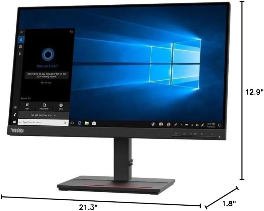 Lenovo ThinkVision S24e-20 24' Class Full HD LCD Monitor - 16:9 - Raven Black