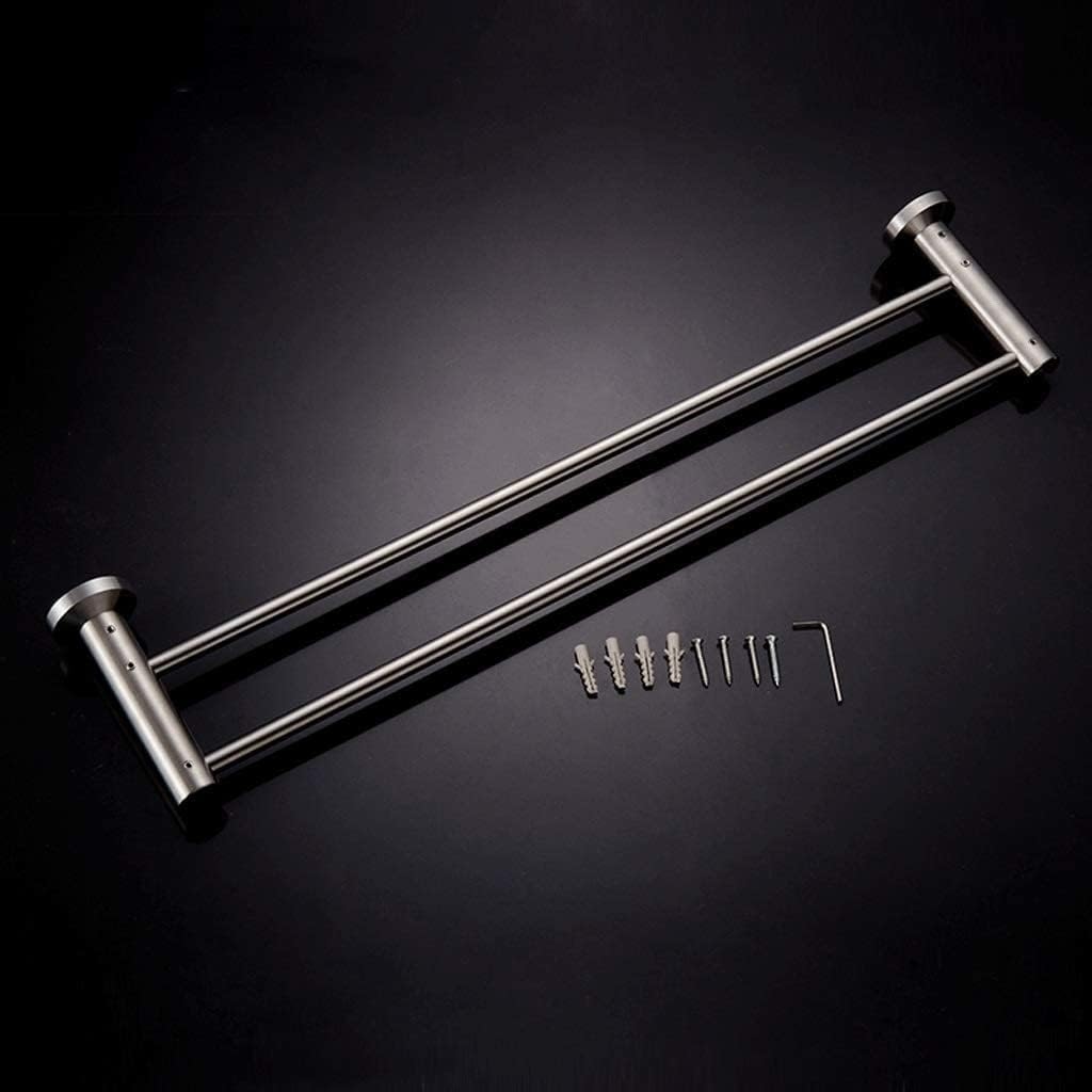 Towel Rail Bathroom Towel Rail Towel Rack Foldable Double Towel Bar 304 Stainless Steel Wall Mounted Towel Rack Bathroom Towels Shelf Holder Rail for Kitchen Hotel Towel Holder (Color : A-Black Gold