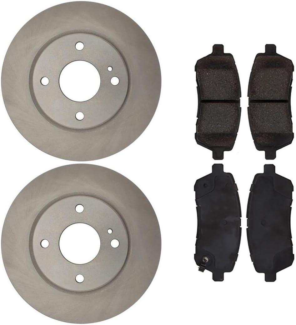 Front Brake Pads and Brake Rotors Kit, Set of 3 Front Brake Kit for Ford Fiesta 1.6L 2011 2012 2013 2014 2015 2016 2017 2018 2019, for Fiesta 1.0L 2014 2015 2016 2017