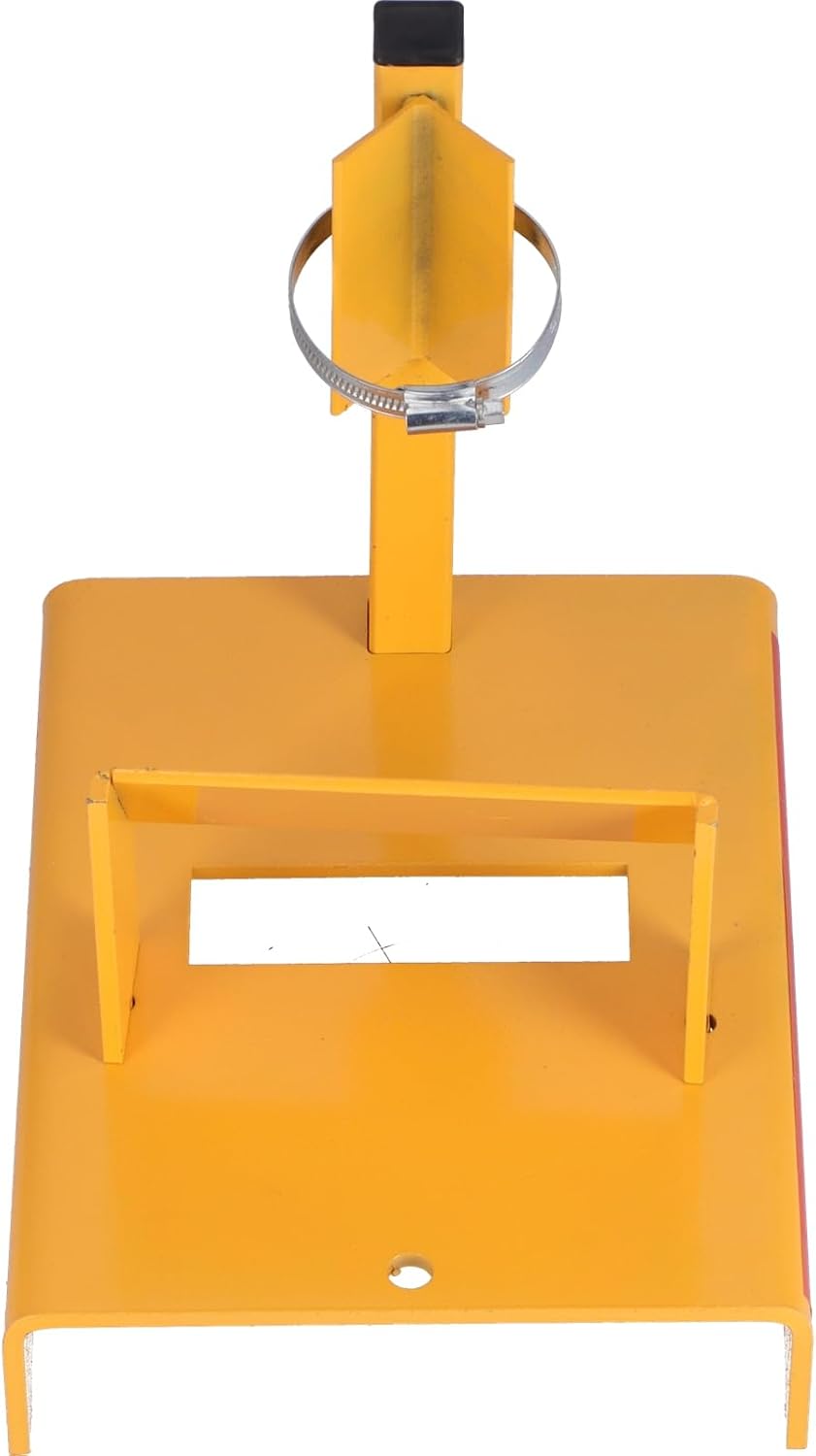 Mower Blade Sharpener Adjustable Ring Durable Lawn Mower Blade Grinder 30° Angle Sharpening Tool for Lawn Mower Maintenance Yellow Iron Material 11.8x8.9x2.4in
