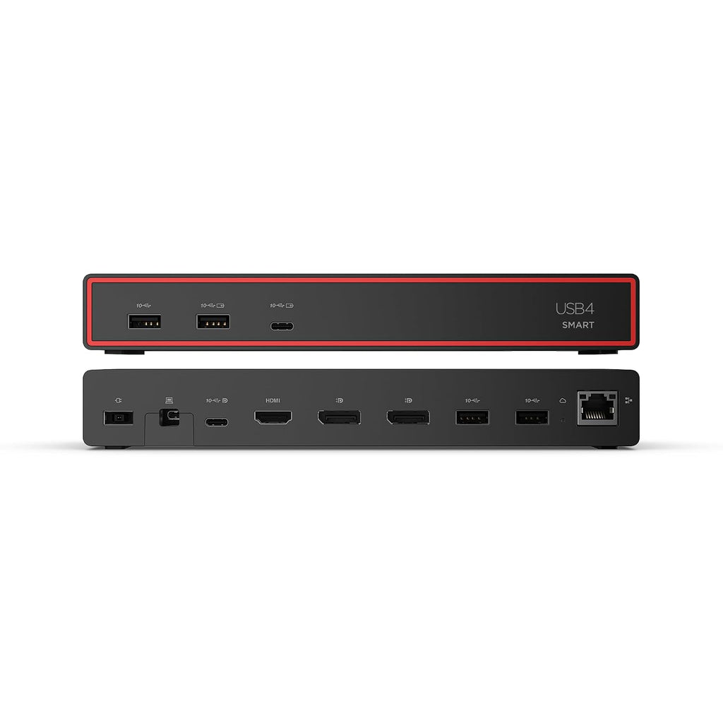 Lenovo ThinkPad USB 4 Smart Dock 5500 w/ 135W Adapter, Supports up to 4 Displays, 100W Power to Laptop, Integrated USB4 Cable, Eclipse Black