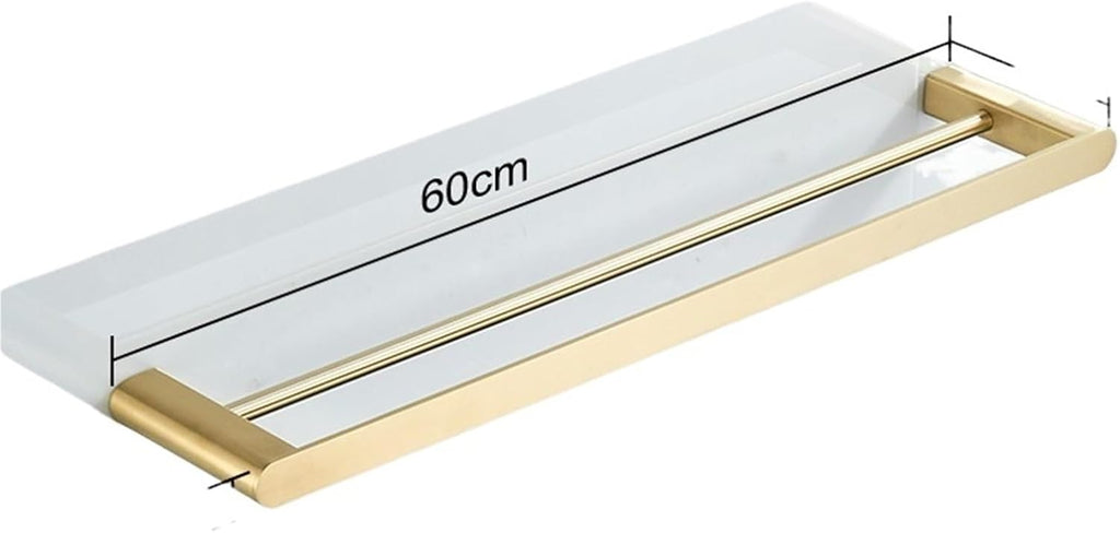 Gold Bathroom Double Towel Holder Stainless Steel Double Towel Rack Bath Towel Bar Bathroom Hardware Accessories Grey Black(60cm Black)