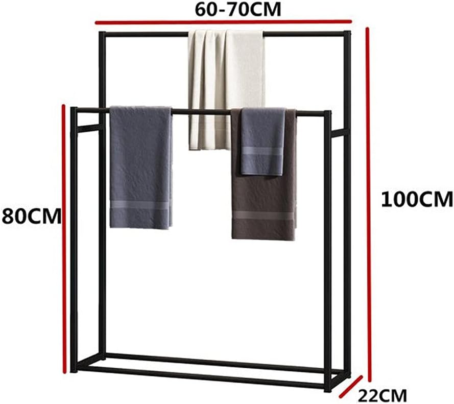 Exquisite Bathroom Shelves 2-Tier Freestanding Towel Racks, Metal Double Bathroom Rack/Hotel Household Towel Storage Rack Stand, Bathroom Towel Bar Organizer for Bathroom Accessori (Color : Gold, Si
