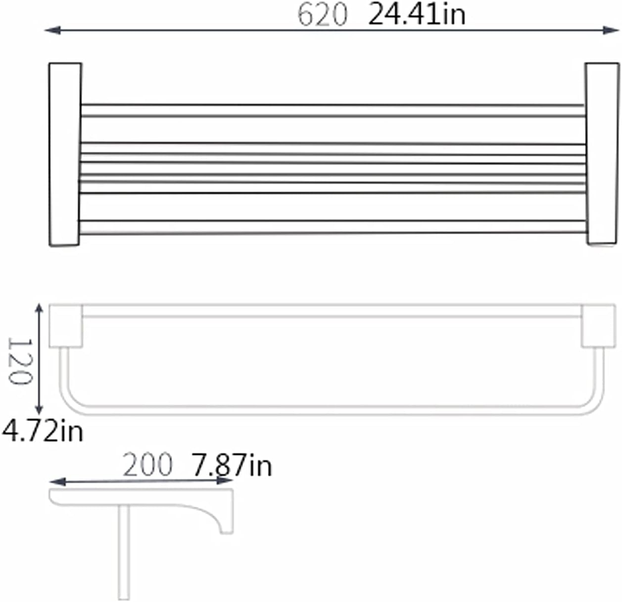 Bathroom Rack Pale Gold Towel Holder Wall Mount，Bathroom Towel Rack,24.4 Inches Foldable Wall Double Towel Holder，Mounted Multifunctional Rack Shower Caddy (Bathroom Shelf) It's so Kind of y