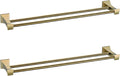 Rose Towel Racks Bathroom Chrome Finish Matt Black Stainless Steel Bath Towel Shelves Double Towel Bar Rail Bath Hardware(2 pcs Gold)