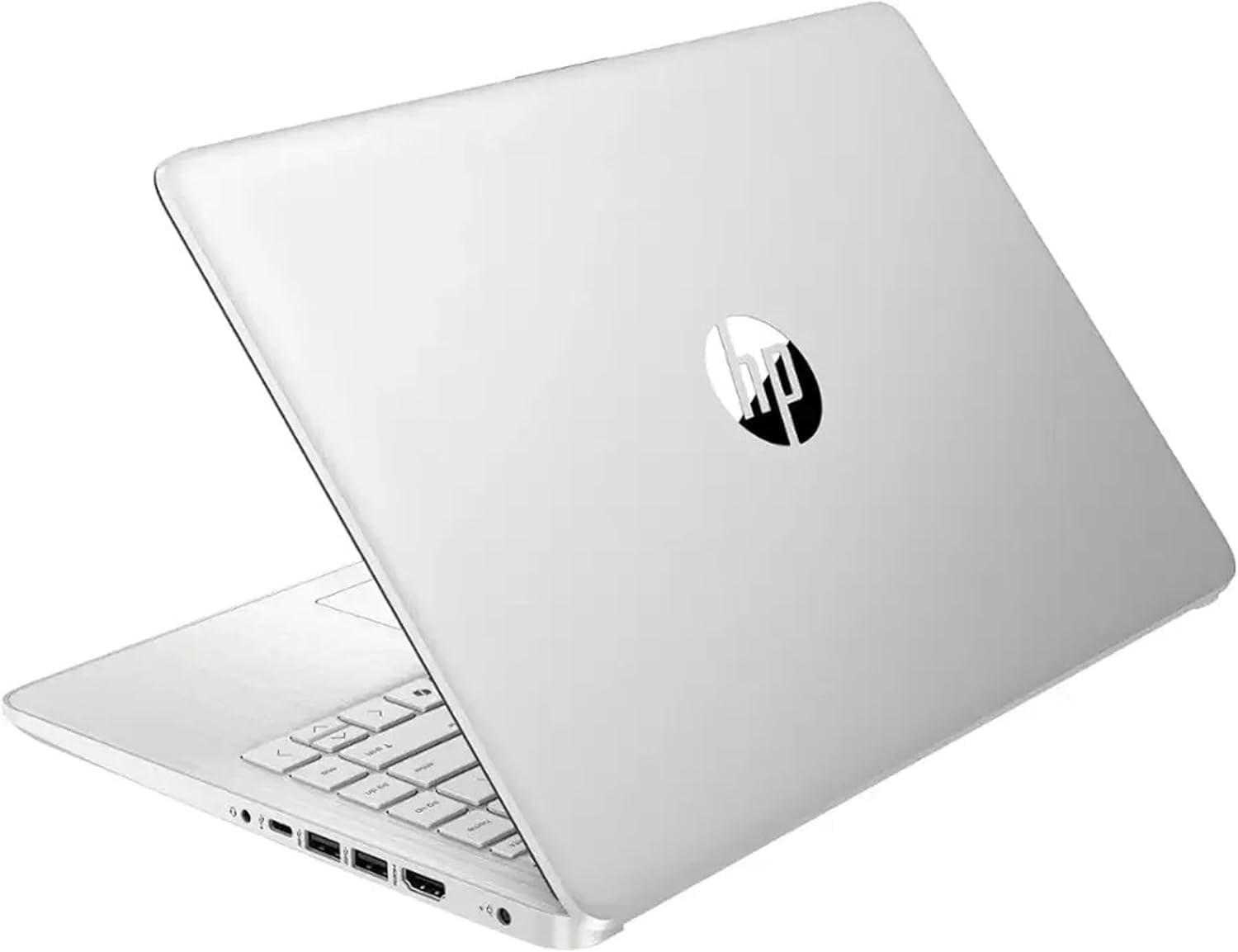 HP 14' HD Laptop with Microsoft Office and 1TB Cloud Storage (1-Year)| 16GB RAM| 128GB SSD| Intel 4-Core CPU (Beat i3-10110U)| Ultra Light| Webcam| Bluetooth| Wi-Fi| Windows 11| RK Bundle| Silver
