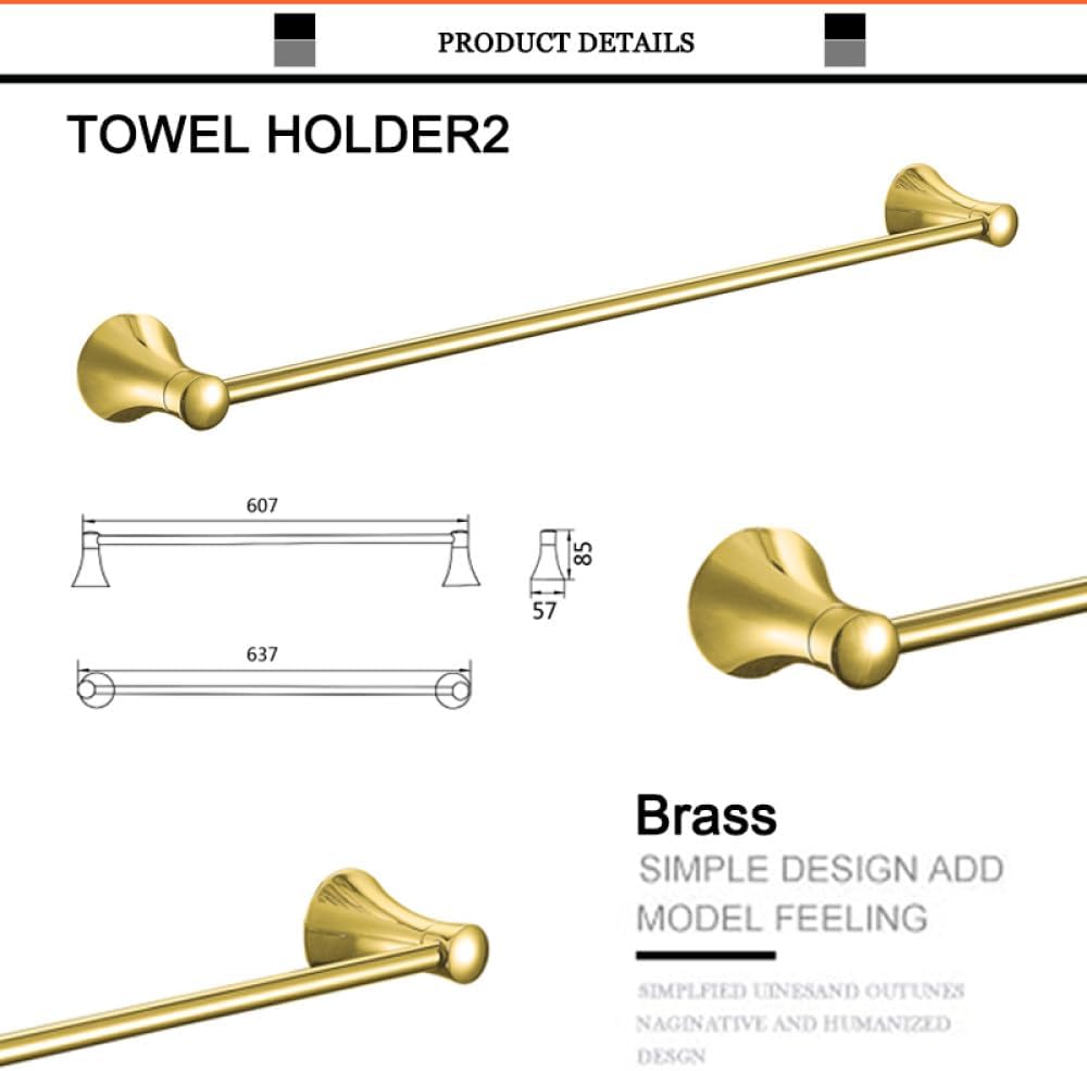 Bathroom Accessories Brass Gold Paper Holder Towel Ring Bar Glass Double Cup Dish Holder Restroom Fixtures,Towel bar