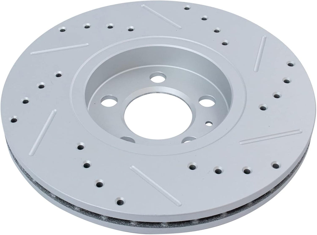 TRQ Performance Front Brake Pad and Rotor Set Ceramic Vented Coated Rotors Calipers Compatible with 2005 Volkswagen Jetta