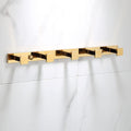 Wall Mounted Towel Bar Rack，Luxury Gold Brass Bathroom Towel Rack Toilet Paper Holder Toilet Brush Holder Multi-Hook Towel Bar Soap Dish - Elegant Bathroom Accessories Set(Row 5 Hook)