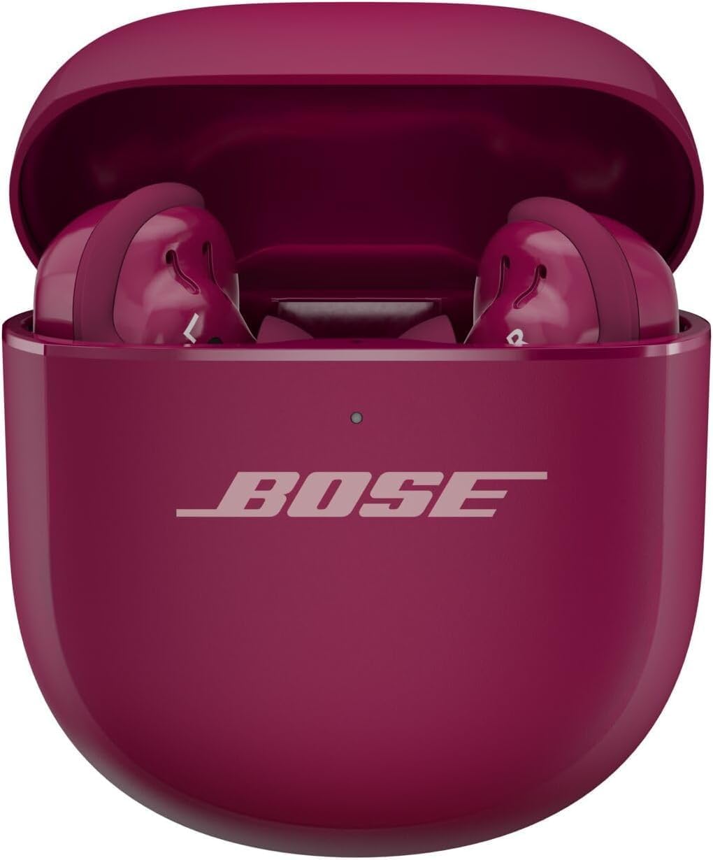 Bose New QuietComfort Ultra Bluetooth Earbuds (2nd Gen), Wireless Noise Cancelling Earbuds, Up to 6 Hours Battery, IPX4 Rating, Immersive Audio, Deep Bass + Green Extreme Charger (Deep Plum)
