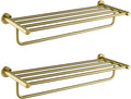Towel Holder Towel Rack Towel Holder Towel Rack Luxury Brushed Gold Double Tier Towel Rack Wall Mounted Towel Holder for Bathroom Vibrant Modern Brushed Gold Towel Bar Towel Rack