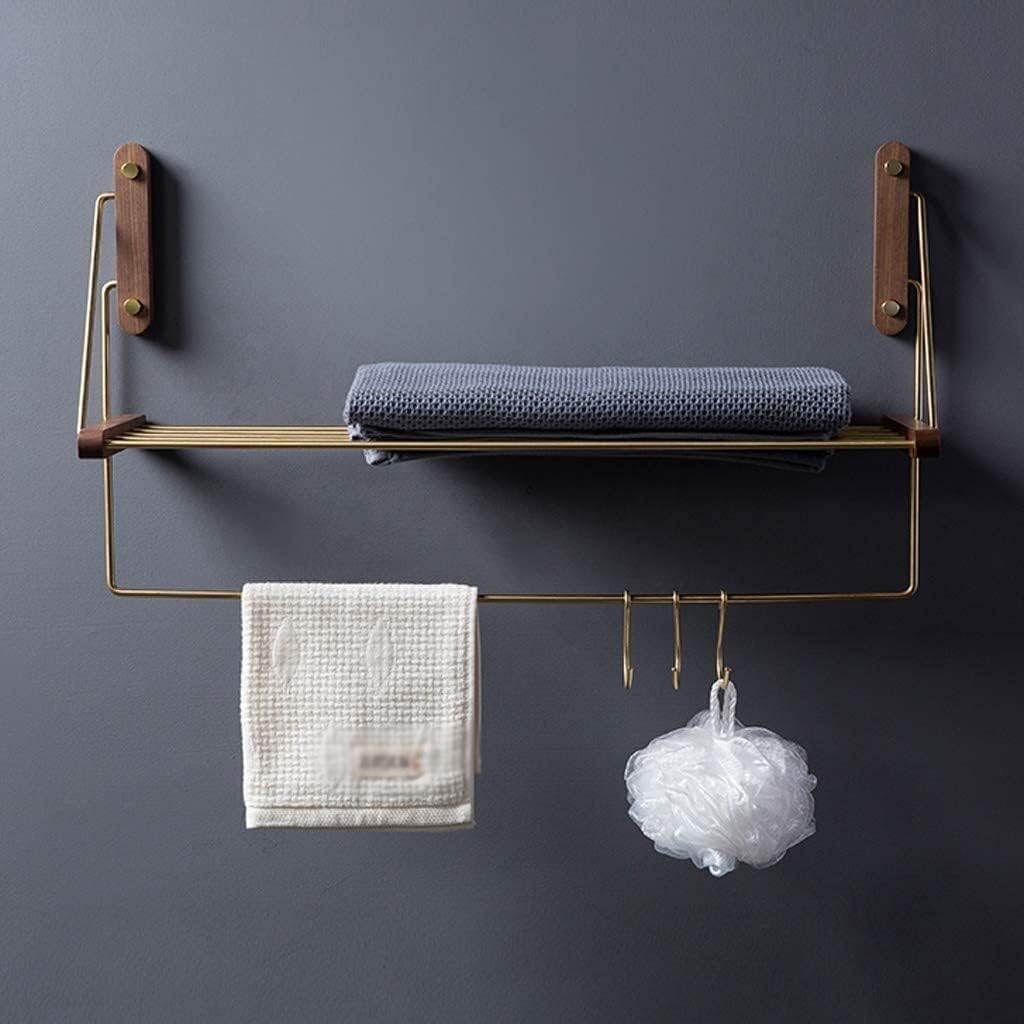 Towel Rack Towel Rack Towel Rail Bathroom Black Walnut Towel Bar Brass Towel Rack Bathroom Storage Shelf Towel Rail Wall Hanging Towel Rack Towel Bar Towel Holder/43Cm The New