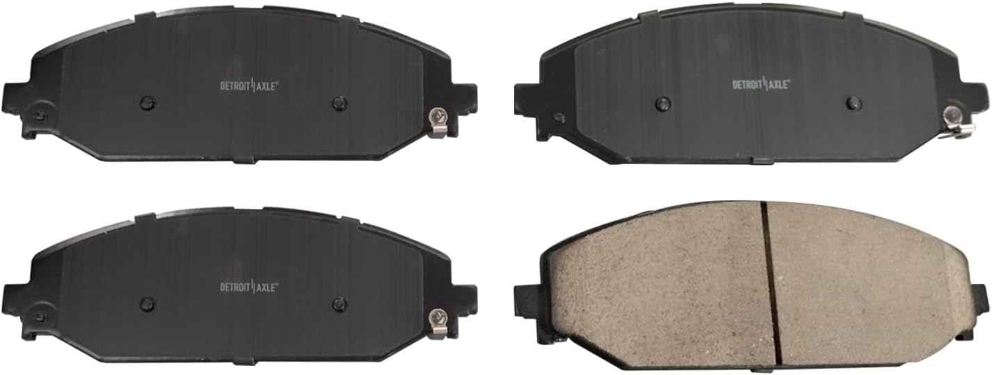 Detroit Axle - Front Brake Kit for 19-25 Ram 1500 Drilled and Slotted Disc Brake Rotors Ceramic Brakes Pads 2019 2020 2021 2022 2023 2024 2025 Replacement : 14.88' inch Rotor