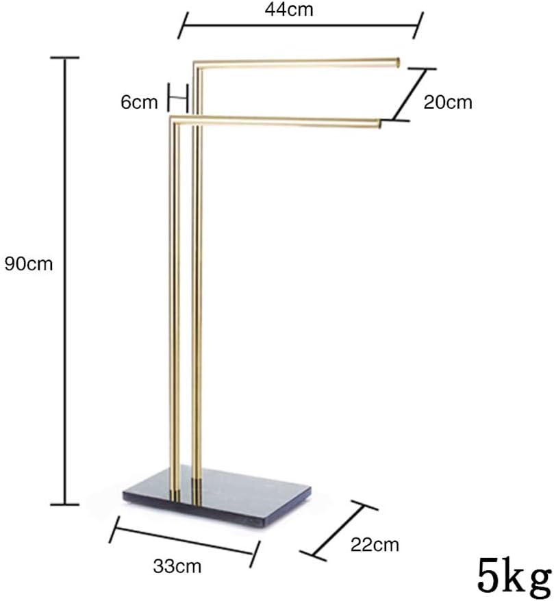 Wing Bathroom Towel Holder Stand Floor, Gold Freestanding Towel Rack with Marble Base, Stainless Steel Double Bathroom Towel/Kitchen Towel Rack Stand, Heavy Duty Metal, Never Rust