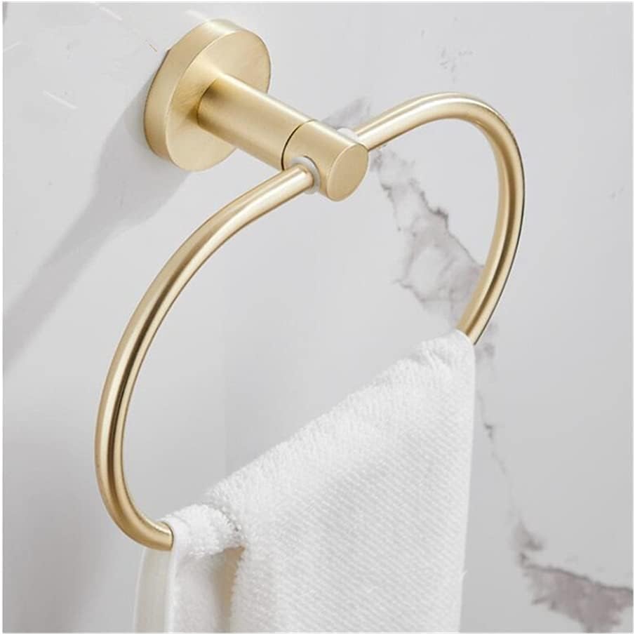 Gold Bathroom Accessories Set Towel Rail Shelf Hanger Paper Holder Toilet Brush Holder Bath Hardware Set Double Towel Rack for Bathroom and Kitchen,Towel