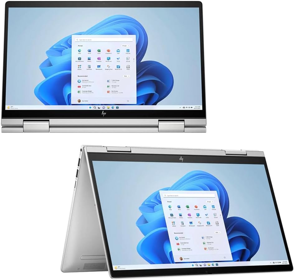 HP Envy x360 2-in-1 14'' FHD IPS Touch Laptop, Intel Core 5 120U, 8GB RAM, 512GB SSD, Fingerprint Reader, Backlit Keyboard, WiFi, Bluetooth, Win 11 Home, Natural Silver, 14-es1013dx