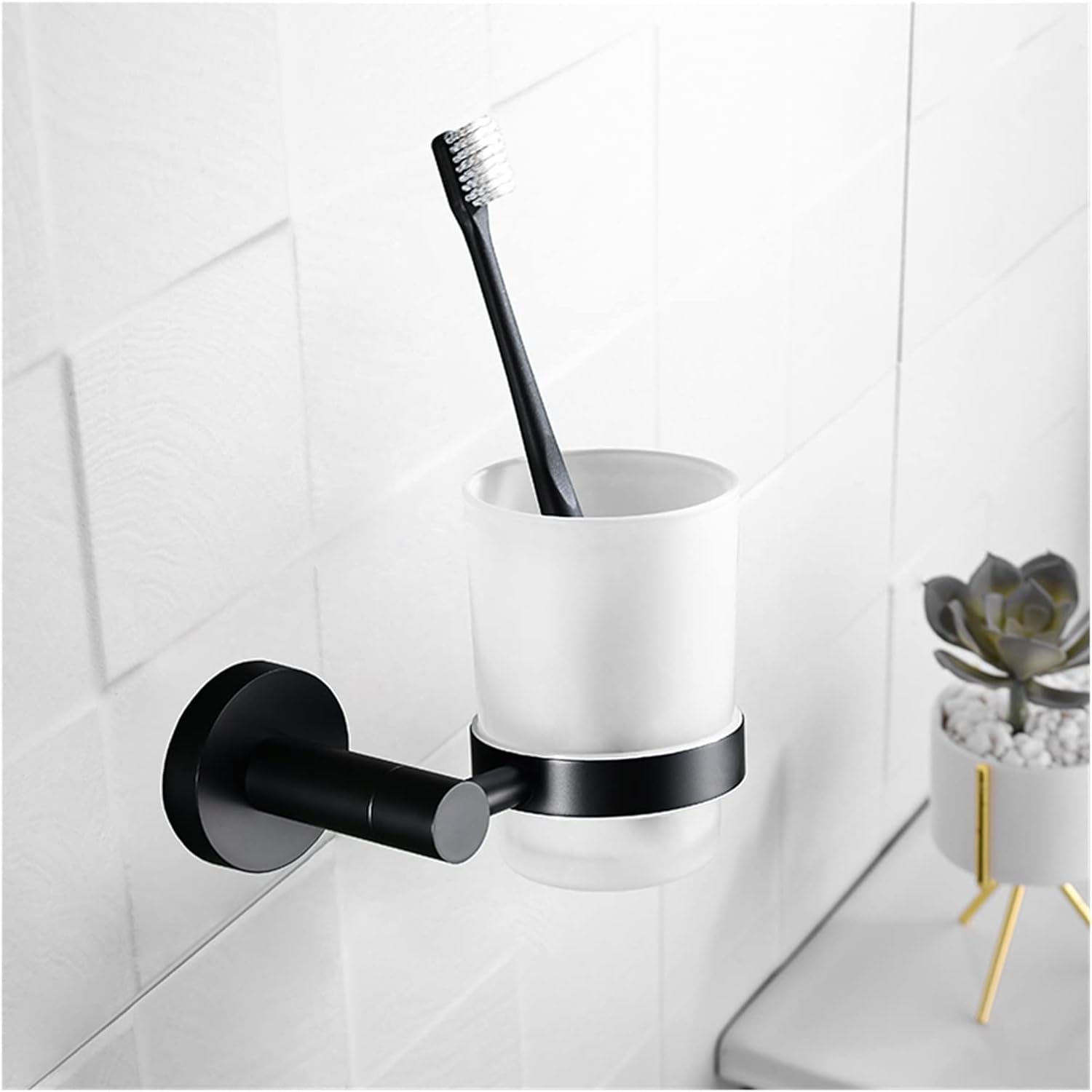 KETTEL Gold Holder Bathroom Accessories，Wall-Mounted Bathroom Rack Accessory ，Fixtures,Matte Black Towel Bar， (Color : Double Towel Bar)