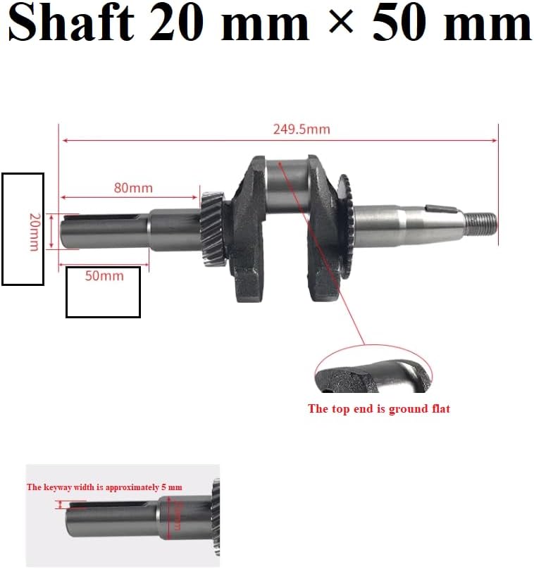 7.5 HP Gas Engine Horizontal Shaft, 212cc 4 Stroke OHV Industrial Grade Replacement 3600rpm Gas Motor, 20mm Shaft Diameter