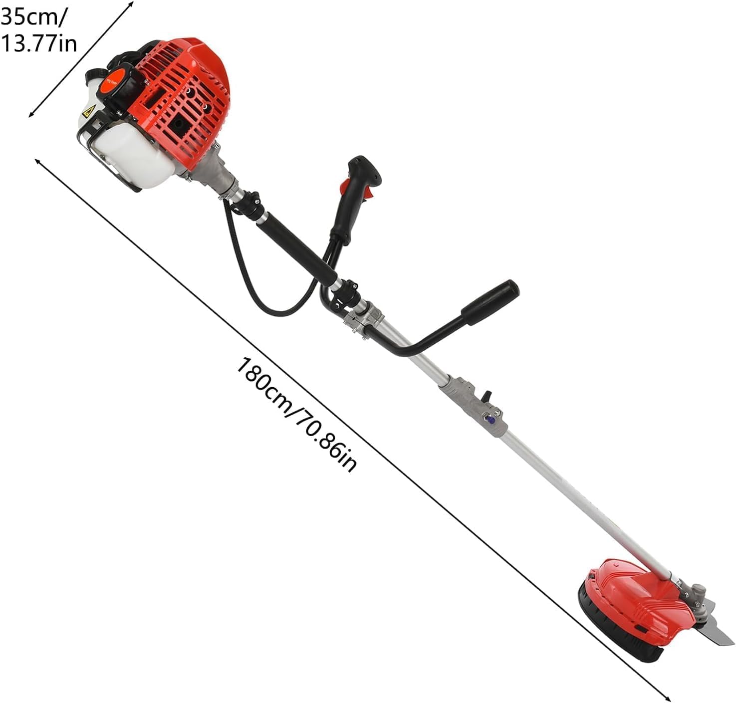 52CC 2-Stroke Gas Weed Eater, Gas String Trimmer, Gasoline Powered Weeds Eater, Weed Wacker, Gasoline Trimmer for Lawn Garden Yard, Red