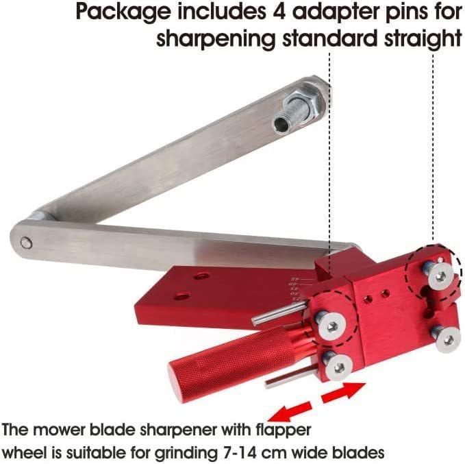 Lawn Mower Blade Sharpener 5005 | Adjustable 15°-45° Angle Tool, Ergonomic Grinder for Straight Blades, Quick Cutting Kit for Homeowners & Landscapers (RED)