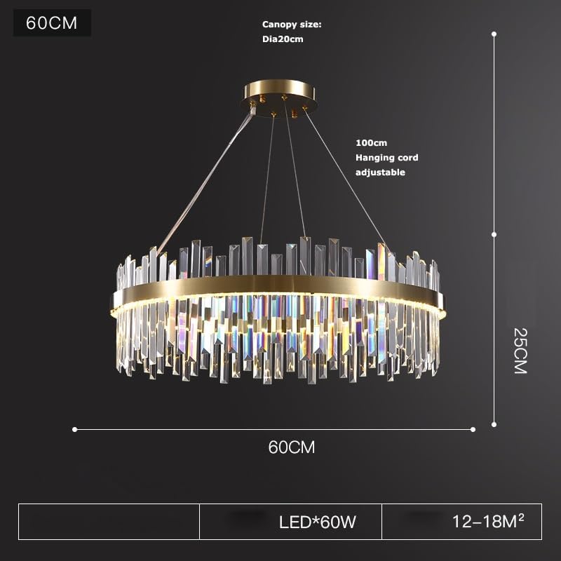 Diammble Oval LED Gold Silver Crystal Hanging Lamps Lustre Chandelier Lighting Suspension Luminaire Lampen for Foyer,Dining Light Fixtures