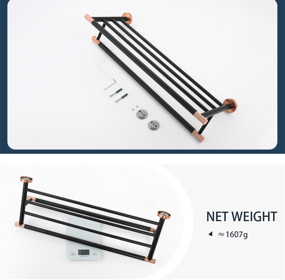 Rose Gold and Black Bathroom Accessories Hardware Towel Bar Rail Rack Toilet Paper Holder Towel Robe Hook Soap Dish Toilet Brush,Towel Rack