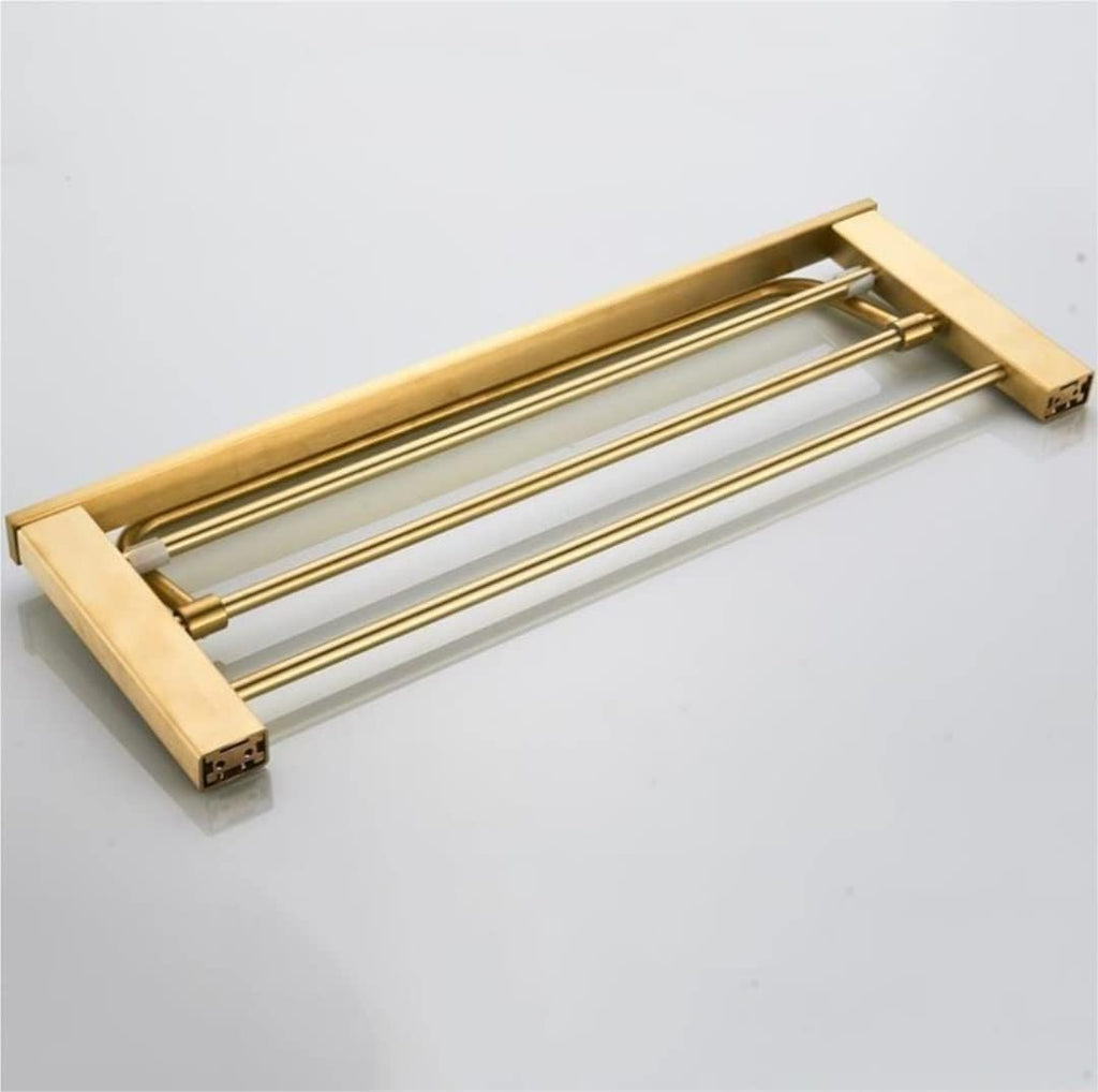 Towel Racks 304 Stainless Steel Brushed Towel Rack Double Towel Bar Wall-Mounted Towel Rail for Bathroom Kitchen Organizer