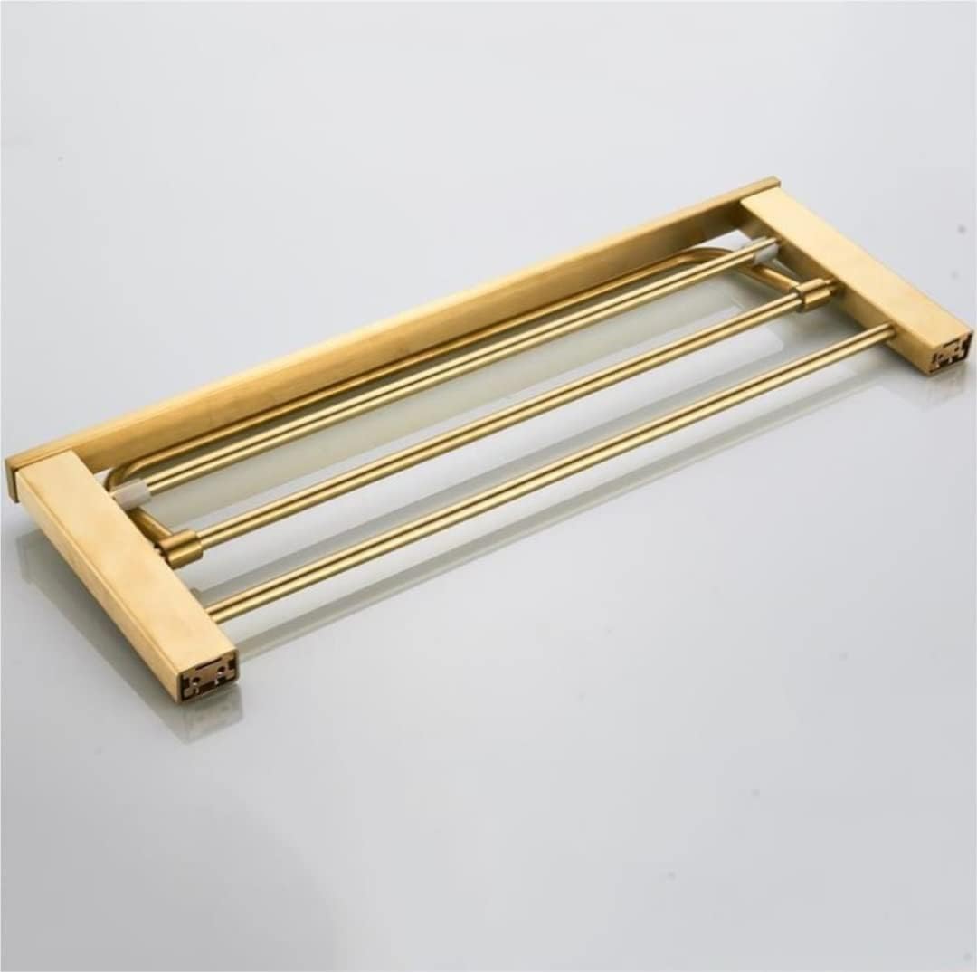Towel Racks 304 Stainless Steel Brushed Towel Rack Double Towel Bar Wall-Mounted Towel Rail for Bathroom Kitchen Organizer