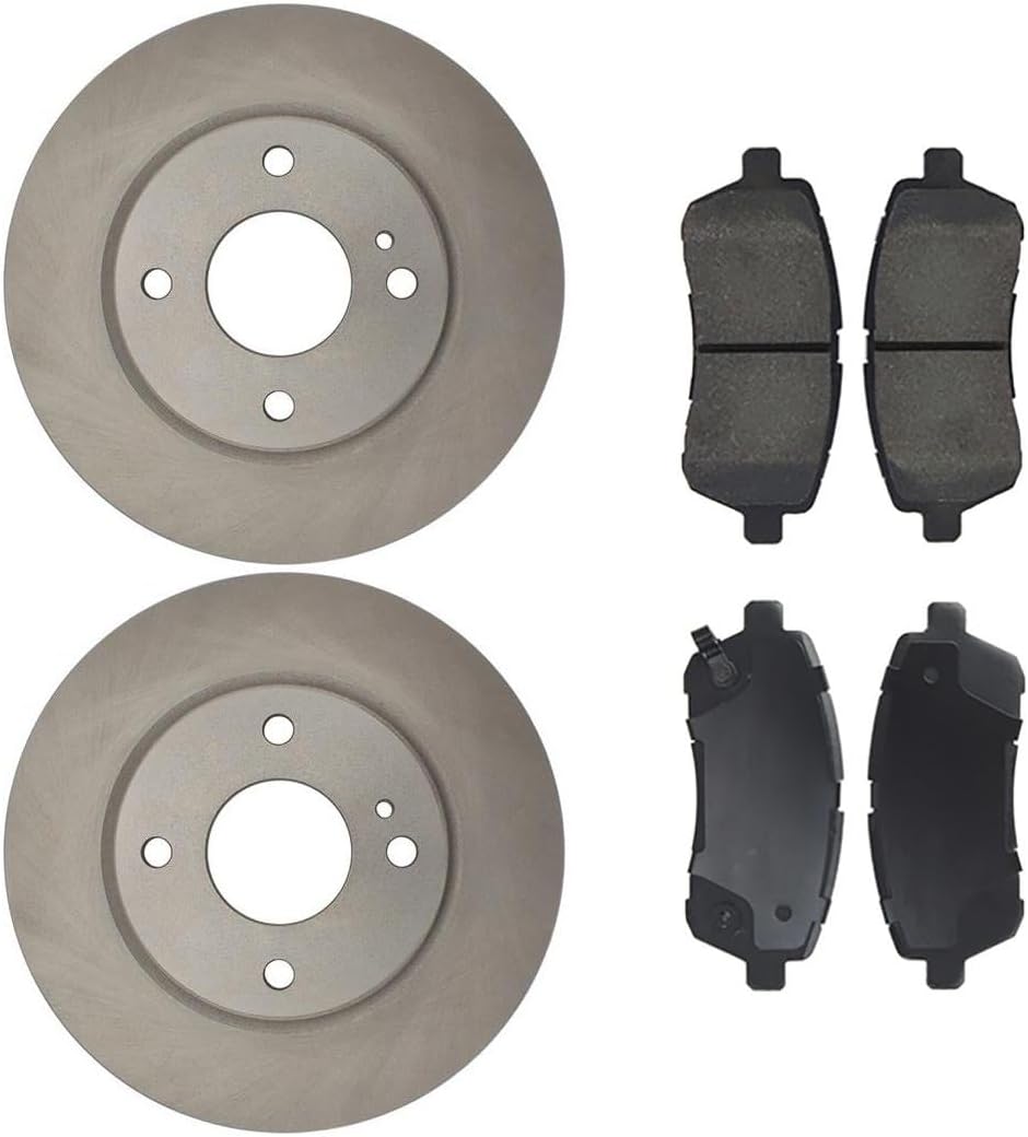 Front Brake Pads and Rotors Kit, Set of 3 Front Brake Kit for Ford Fiesta 1.6L 2011 2012 2013 2014 2015 2016 2017 2018 2019, for Fiesta 1.0L 2014 2015 2016 2017