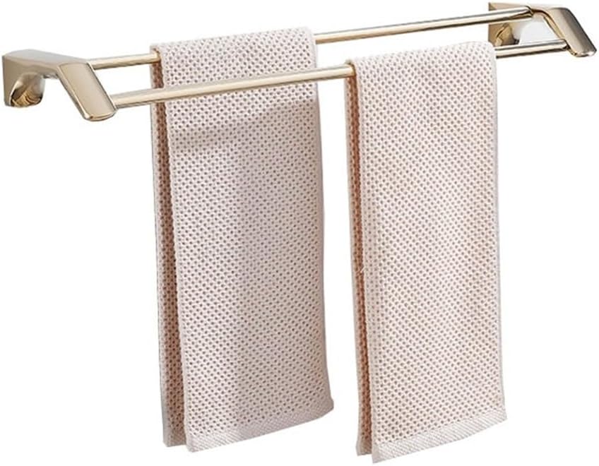 Shower Shelves Double Towel Bars for Bathroom, Stainless Steel Double Bath Towel Rod, Wall Mounted Towel Holder No Drilling Double Towel Rail Hanger Shower Storage Rack Shelf