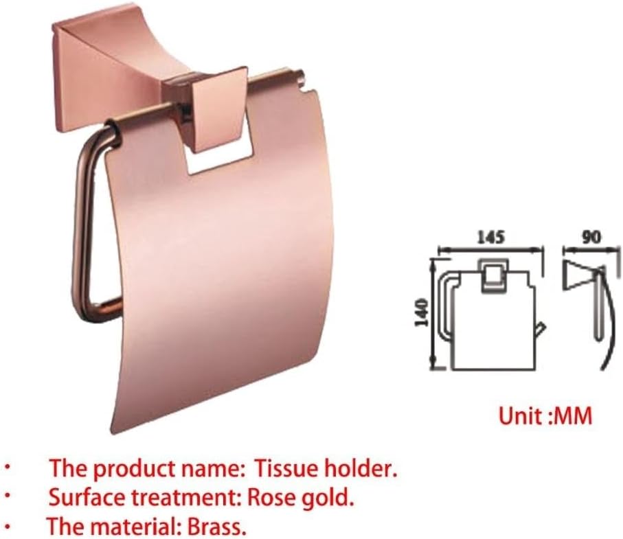 Bathroom Hardware Rose Gold Robe Hook Towel Rail Bar Rack Shelf Tissue Paper Toothbrush Holder Accessories.,Tissue Holder