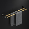 LSLYTQ Black Gold High-end Towel Rack, Bathroom Folding Shelf, Towel Bar, Toilet Paper Holder, Robe Hooks, Bathroom Accessories Kit