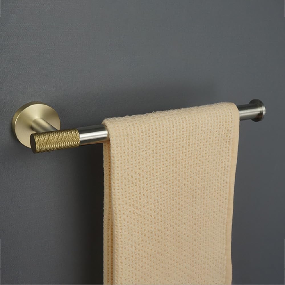 Stainless Steel Brushed and Gold Towel Bar Hook Toilet Paper Holder Toilet Brush Holder Towel Rails Racks Bathroom Accessories,2 PCS Towel Ring